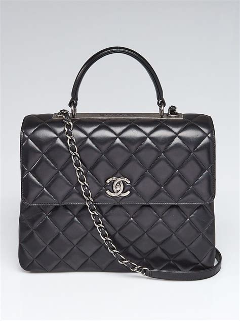 chanel trendy black lamb skin|CHANEL Lambskin Quilted Large Trendy Spirit Top .